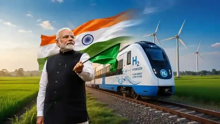 Hydrogen Train India  PM Modi Flags Off India's First HydrogenPowered Train in Haryana