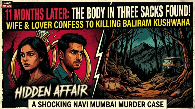 Navi Mumbai Police personnel investigate Gavli Dev forest area near Airoli where dismembered remains of murder victim Baliram Kushwaha were dumped