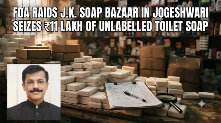 Unlabelled toilet soap seized by FDA at Jogeshwari cosmetics shop in Mumbai