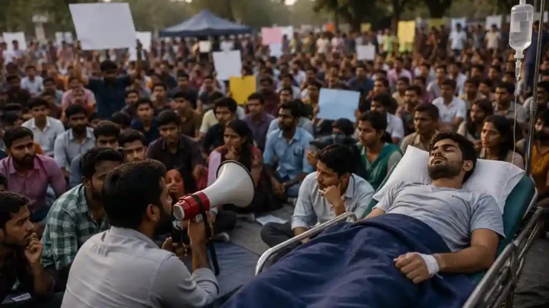 Jharkhand Exam Irregularities Student Protest - Jharkhand Recruitment Exam Stir Enters 14th Day: Fasting Student Hospitalized as Protesters Form Team for Talks