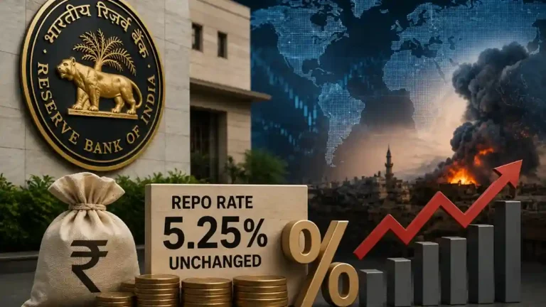 RBI policy - RBI Keeps Repo Rate Unchanged at 5.25% for Fourth Consecutive Time, Citing Global Pressures and West Asia Conflict