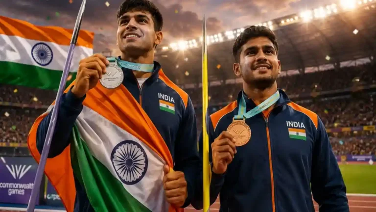 Neeraj Chopra   Neeraj Chopra Wins Silver, Yashvir Singh Seals Bronze With LastThrow Heroics at CWG 2026