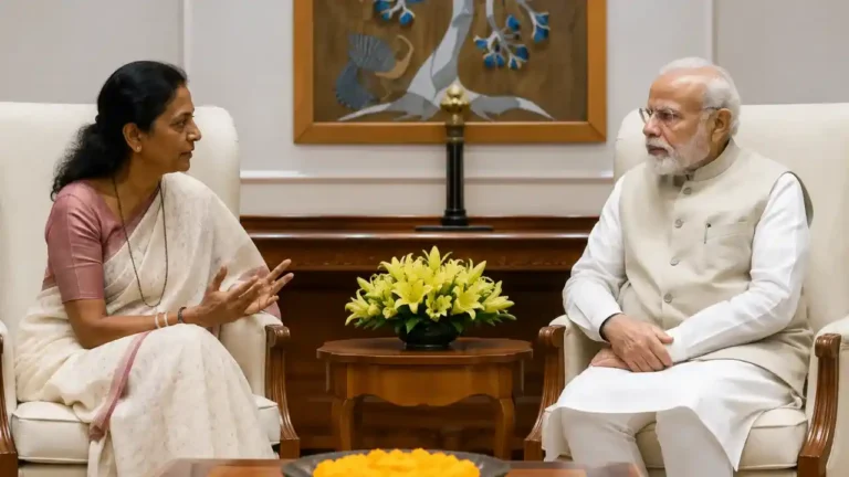 Supriya Sule PM Modi Meeting - Supriya Sule Leads NCP SP Delegation Meeting PM Modi to Discuss Key Maharashtra Issues